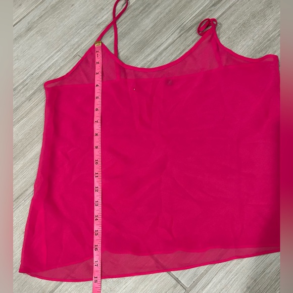 Sheer bright pink flowy camisole tank size small - Picture 8 of 8
